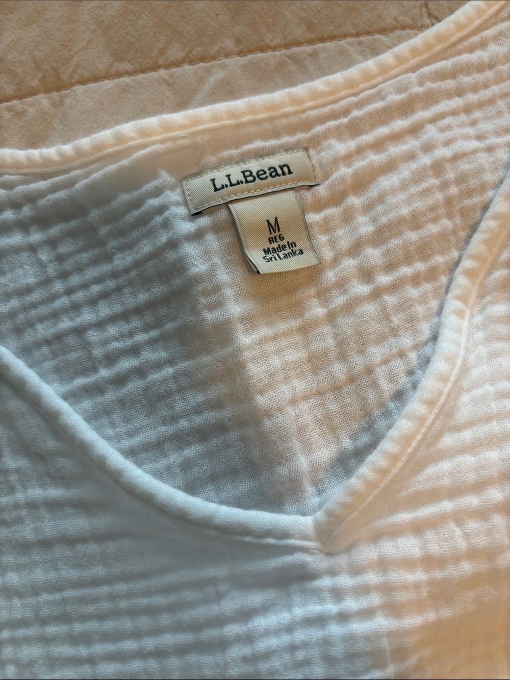 LL Bean White guaze sleeveless Sundress - Picture 2 of 2